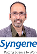 Varun Ahuja with Syngene logo